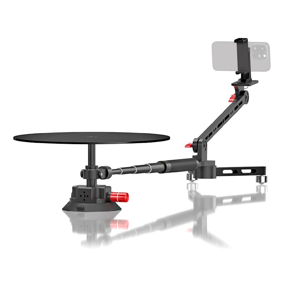 360 Degree Spinner,Professional Photography Turntable,Professional Video Stabilizers,Suction Cup Base,with 43.3in Extension Poles,2 Bases and Handbag,for Product Photography