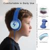 Candy Bila Kids Wired Headphones for Kids with Microphone, 85/94dB Volume Limiter Headphones for Girls Boys, Light Blue view 3