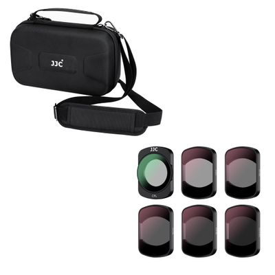 JJC Portable Carrying Case Bag & 6-Pack Magnetic ND CPL Filter for DJI Osmo Pocket 3 Creator Combo, ND8 ND16 ND32 ND64 ND256 Neutral Density & Circular Polarizing Filter, Osmo Pocket 3 Case Pouch