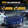 MultiWatts Portable Bluetooth Speaker: IPX5 Waterproof, 20W Dolby Stereo Sound, Deep Bass, Upto 25H Playtime, LED Lights, TWS Pairing, BT5.3, for Home/Party/Travel/Beach/Outdoor/Pool/Gift (Blue). view 3