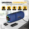 MultiWatts Portable Bluetooth Speaker: IPX5 Waterproof, 20W Dolby Stereo Sound, Deep Bass, Upto 25H Playtime, LED Lights, TWS Pairing, BT5.3, for Home/Party/Travel/Beach/Outdoor/Pool/Gift (Blue). view 4