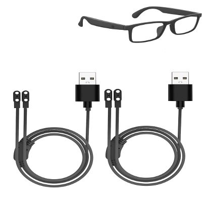 WUNIAK Charging Cable for loangyunfone/Fecoul G10Z Smart Glasses with Speaker Bluetooth Glasses, Magnetic USB Charging Cable USB Flexible Charging Cord Cable Accessories for loangyunfone(2 Pack)