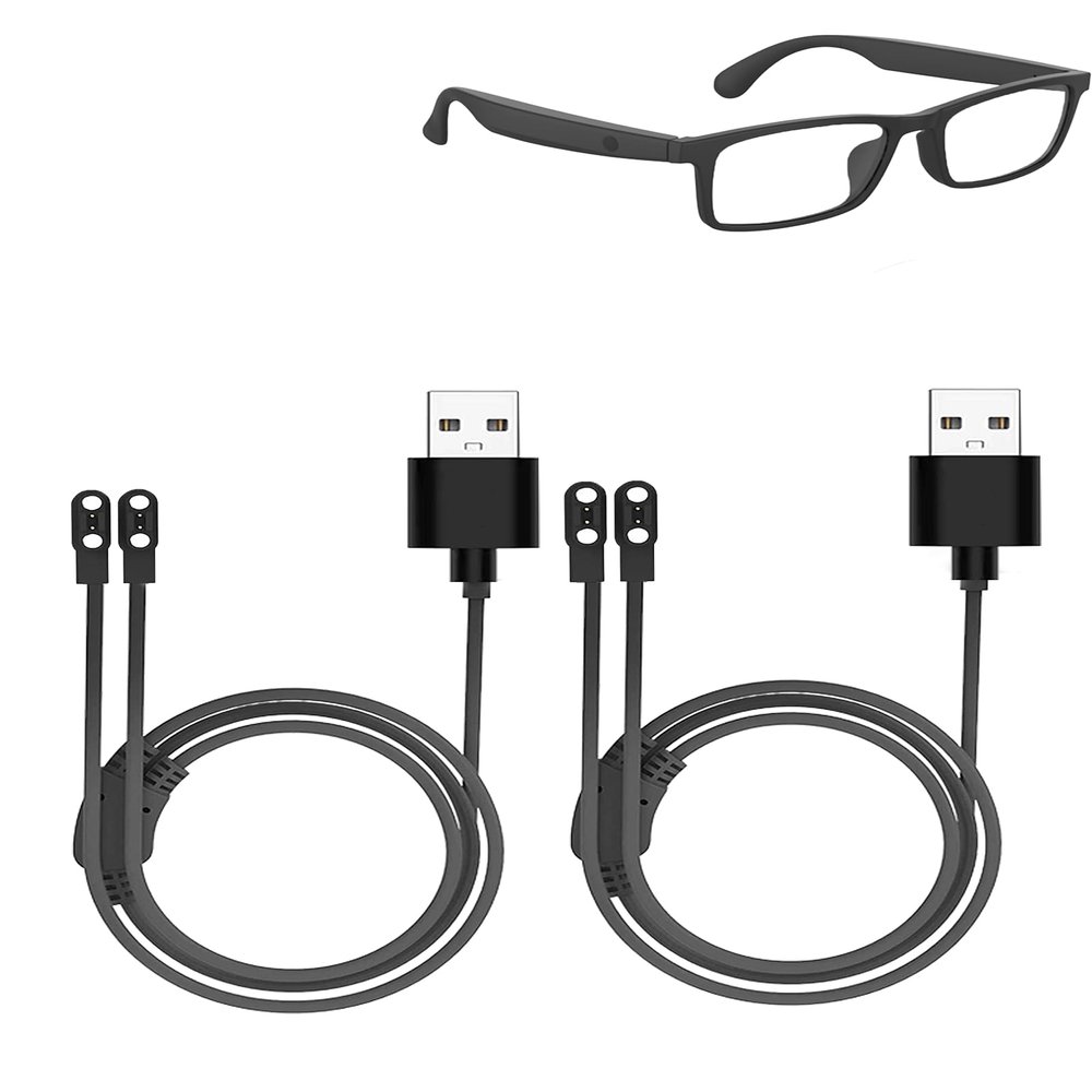 WUNIAK Charging Cable for loangyunfone/Fecoul G10Z Smart Glasses with Speaker Bluetooth Glasses, Magnetic USB Charging Cable USB Flexible Charging Cord Cable Accessories for loangyunfone(2 Pack)