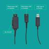 daily headset Y-Splitter Adapter Y-Training Cable with Mic Switch Compatible with Plantronics QD, Other End USB Type A Plug 8 FT view 3