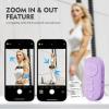 Remote Control for TikTok, Wireless Remote Camera Shutter with Zoom in Out for iPhone&Android, Front Rear Camera Switch,Page Turner for E-Book APP, Phone Remote, Scrolling Ring for TIK Tok, Purple view 2