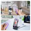 Remote Control for TikTok, Wireless Remote Camera Shutter with Zoom in Out for iPhone&Android, Front Rear Camera Switch,Page Turner for E-Book APP, Phone Remote, Scrolling Ring for TIK Tok, Purple view 3