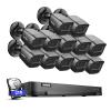 ANNKE 1080P Security Camera System, 16CH 4K DVR Recorder with AI Human/Vehicle Detection, 12X 2MP Bullet Wired Add-on Black Cams with 66ft Night Vision, IP67, Compatible with Alexa 2TB HDD Included view 1