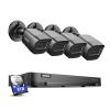 ANNKE 1080P Security Camera System, 16CH 4K DVR Recorder with AI Human/Vehicle Detection, 4X 2MP Bullet Wired Add-on Black Cams with 66ft Night Vision, IP67, Compatible with Alexa 8TB HDD Included view 1