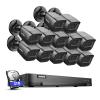 ANNKE 1080P Security Camera System, 16CH 4K DVR Recorder with AI Human/Vehicle Detection, 12X 2MP Bullet Wired Add-on Black Cams with 66ft Night Vision, IP67, Compatible with Alexa 3TB HDD Included view 1