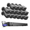 ANNKE 1080P Security Camera System, 16CH 4K DVR Recorder with AI Human/Vehicle Detection, 16X 2MP Bullet Wired Add-on Black Cams with 66ft Night Vision, IP67, Compatible with Alexa 3TB HDD Included view 1