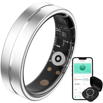 CNBRO Smart Ring Ultra Narrow Sleep Heart Rate Monitor Ring Blood Pressure Health Fitness Tracker Step Counter Calories Waterproof Remote Camera Smart Rings for Men Women Anillo Inteligente