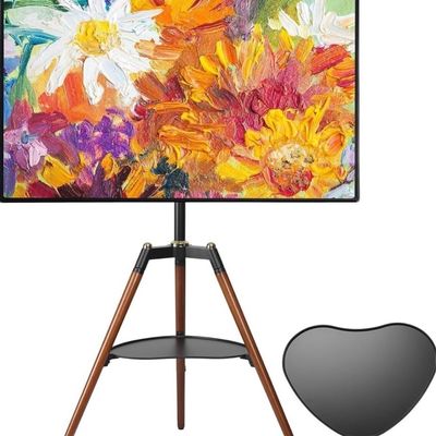 Arm Monitor, 32-65 inch LCD TV Floor Support Universal Simple Standing Hanger Living Room Bedroom Art Gallery Monitor Arm Stand Adjustable