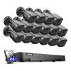 ANNKE 1080P Security Camera System, 16CH 4K DVR Recorder with AI Human/Vehicle Detection, 16X 2MP Bullet Wired Add-on Black Cams with 66ft Night Vision, IP67, Compatible with Alexa 6TB HDD Included view 1