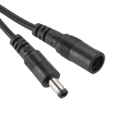 MECCANIXITY 2PCS 9.84ft Black DC Power Extension Cable 5.5mm x 2.1mm Power Adapter Cable 12V Female to Male for IP Camera, CCTV, LED, Monitors, More