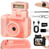 Mini Retro Video Camera Digital, Mini Keychain Camera with Sd Card, Portable Tiny Nostalgic Digital Camera, 1080p Hd with Led Flash Light (Pink 128GB) view 1