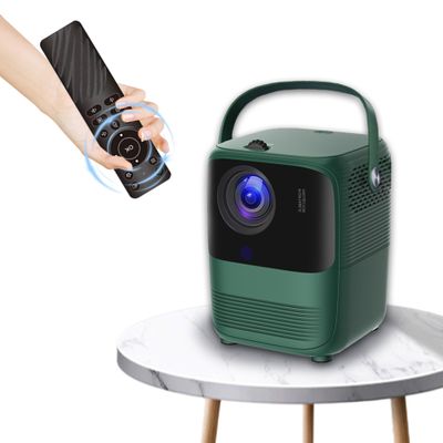 A008 Smart Video Projector with Android System, Full HD Portable Movie Projector for Home Theater and Outdoor Entertainment, Compatible with HDMI/Smartphone/USB/TV Stick (Green)