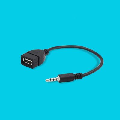 10pcs USB to 3.5mm U disk connected to 12V Car CD player aux car audio cable