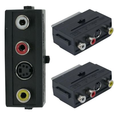 21Pin SCART To 3 RCA Converter RGB Scart to Composite Phono AV TV Audio Adapter
