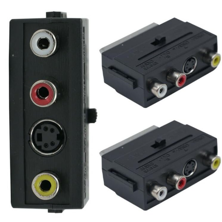 21Pin SCART To 3 RCA Converter RGB Scart to Composite Phono AV TV Audio Adapter