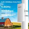 UeeVii CPE450 Wireless Bridge and WR3000K WiFi Router Kit, 5.8G 3KM Point to Point Wireless Bridge Outdoor to Shop Barn Garage Building Network Kit Solution, Outdoor WiFi Bridge(2PCS), Plug and Play view 2