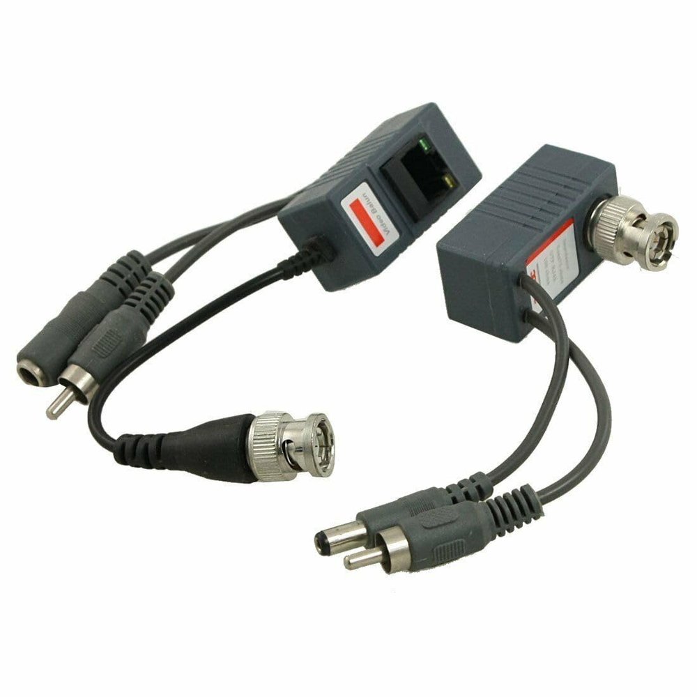 2 Coax CCTV video Audio Power Balun Transceiver CAT5 cable BNC RJ45 camera