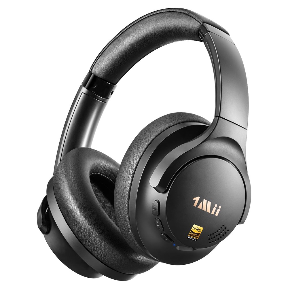 1Mii Y8+ Hybrid Active Noise Cancelling Headphones, 100H Playtime, Bluetooth 6.0 Over Ear LDAC Wireless Hi-Res Audio & Deep Bass, Comfortable for Travel Airplane Home Office, Custom EQ via APP, Black