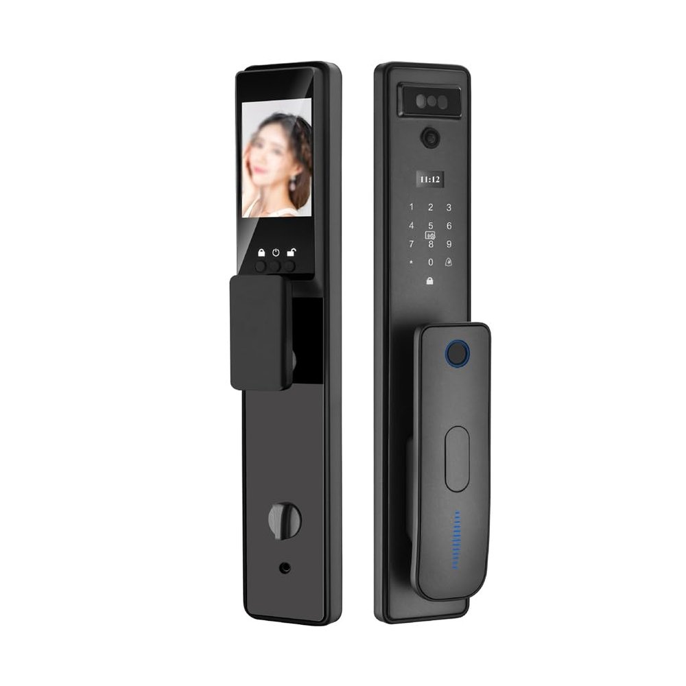 PNAWLLCF Fingerprint Lock, Visible Active Intercom Password, Home Anti-Theft Smart Door Lock