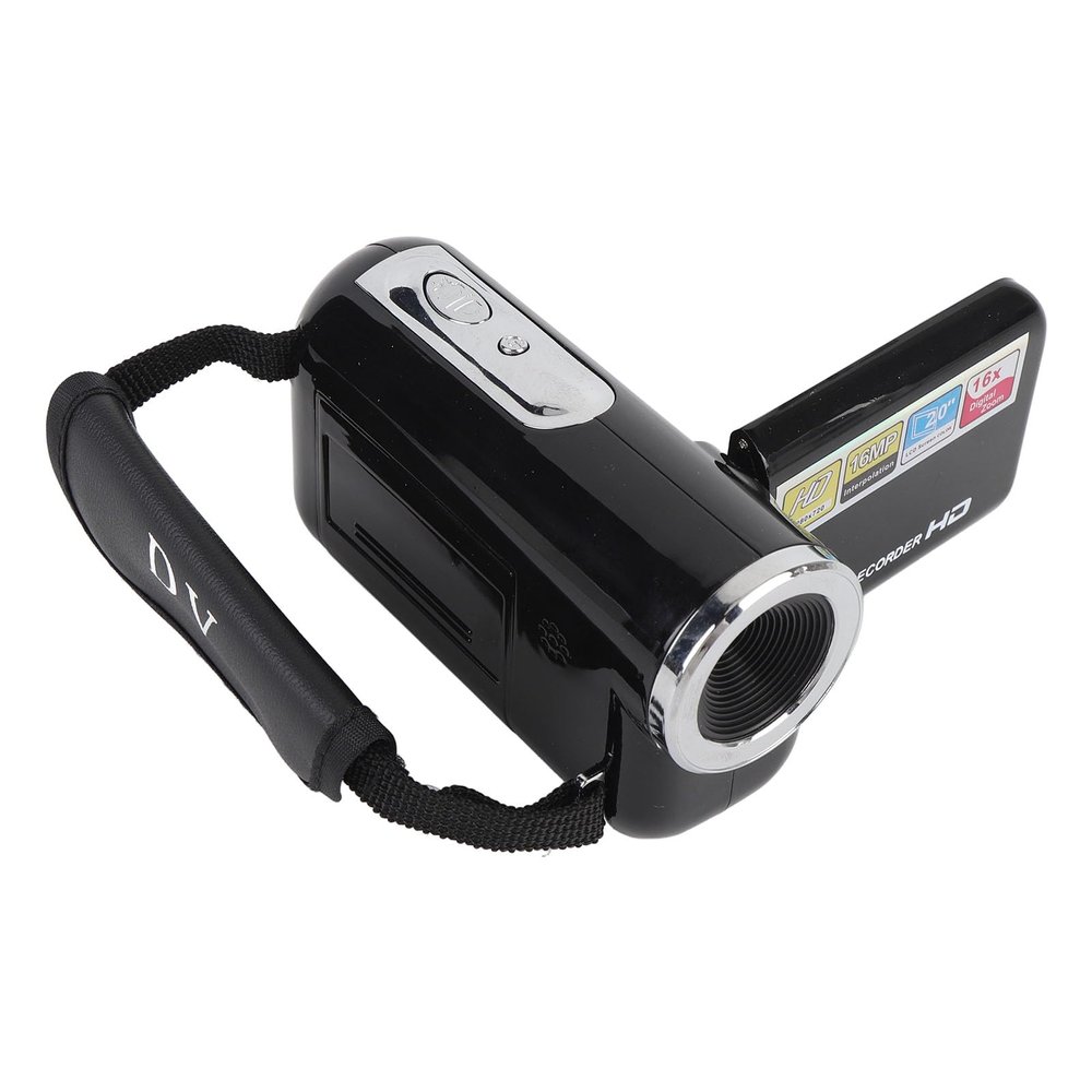 Digital Video Camera 16MP 16x Zoom Anti Shake DV Camcorder for Travel Campus Growth Record (Black)
