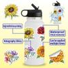100 PCS Flower Stickers Pack, Holographic & Sparkly Aesthetic Decals for Water Bottle Laptop Scrapbooking Phone, Large Floral Stickers for Adults Women Teens Girls view 2