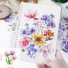 100 PCS Flower Stickers Pack, Holographic & Sparkly Aesthetic Decals for Water Bottle Laptop Scrapbooking Phone, Large Floral Stickers for Adults Women Teens Girls view 3