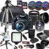 Canon EOS Rebel T7 24MP DSLR Camera w/EF-S 18-55mm f/3.5-5.6 is II Lens + LED Light + 128GB Memory + Lenses + Filters + Case + Tripod + Grips + Added Power, and More (28pc Bundle) (Renewed) view 1