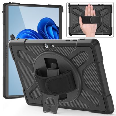 Bebiger Protective Case for Surface Go 4 (2023) Go 3 (2021) Go 2 (2020) Go (2018) Rugged Shockproof Kids Case with Rotating Stand/Hand Strap, Compatible with Type Cover Keyboard, Black