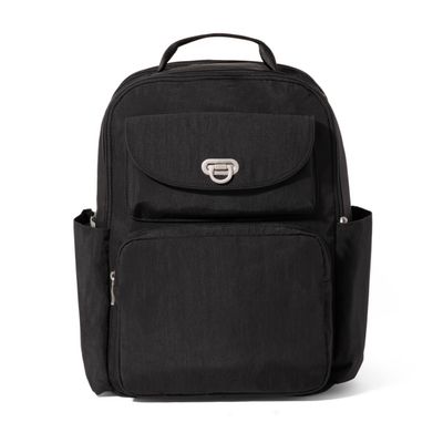 Baggallini Coastal Flip Lock Laptop Backpack - Lightweight 15x11 Travel Backpack w/RFID & Luggage Sleeve