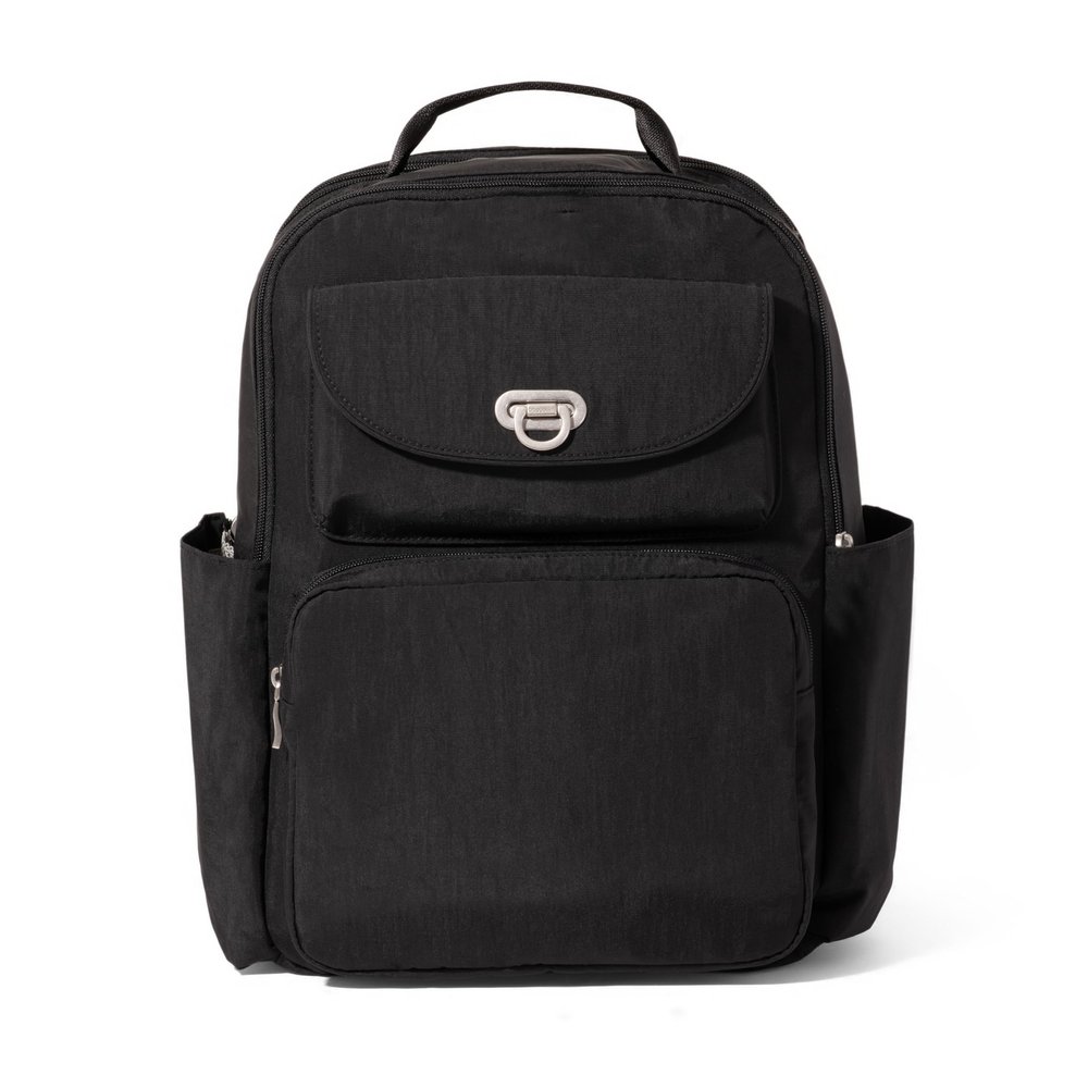Baggallini Coastal Flip Lock Laptop Backpack - Lightweight 15x11 Travel Backpack w/RFID & Luggage Sleeve