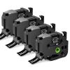 TZe-355 TZe355 Replacement for Brother TZe TZ Tape 24mm 0.94 Laminated P Touch Label Tape 1 Inch Black Label Maker Tape, Compatible with Brother PT-D600 PT-P700 PT-P710BT PT-P750W, 4-Pack view 1