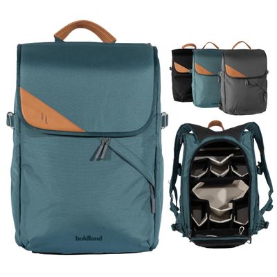 Holdland 28L Camera Backpack Bag for Men or Women Photographers with Waterproof Rainfly, Laptop Sleeve & Removable Hip Belt | For Large or Small DSLR/Mirrorless Cameras | Canopy Green