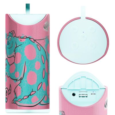 Disney/Pixars Monsters, Inc Bluetooth Speaker| Mike and Sulley Splashproof Wireless Speaker with 3 Hrs Playtime/SD Slot/FM Radio - Monsters, Inc Gifts for Women, Men and All Fans