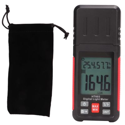 Digital Light Meter, Professional Quick Response Luxmeter, Large Range Brightness Tester Illuminometer, with Reading Lock Function, ABS Material, for Light Detection