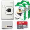 Fujifilm INSTAX Mini LiPlay Hybrid Instant Camera Bundle with 20 Sheets INSTAX Mini Film, 32GB microSD Card, USB Charging Cable, Hand Strap, Cleaning Cloth (Misty White) view 1
