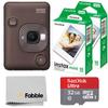 Fujifilm INSTAX Mini LiPlay Hybrid Instant Camera Bundle with 20 Sheets INSTAX Mini Film, 32GB microSD Card, USB Charging Cable, Hand Strap, Cleaning Cloth (Deep Bronze) view 1