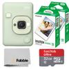 Fujifilm INSTAX Mini LiPlay Hybrid Instant Camera Bundle with 20 Sheets INSTAX Mini Film, 32GB microSD Card, USB Charging Cable, Hand Strap, Cleaning Cloth (Matcha Green) view 1