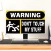 Baocicco Don't Touch My Stuff Waterproof Computer Monitor Cover 22, 23, 24, 25 Inch Privacy Warning Desktop Computer Monitor Covers Anti-Static Dustproof Protective Cover for LCD/LED/HD view 2