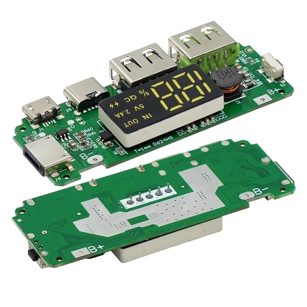 18650 Lithium Digital Display Charging Module 5v2.4a 2A Dual USB Output Band Display Booster Module (Color: 10pcs 5V 2.4A)