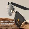 Xmenha Bluetooth Smart Glasses for Men Women Photochromic Sunglasses Smart AI Music Glass with Speakers for iPhone Android view 2