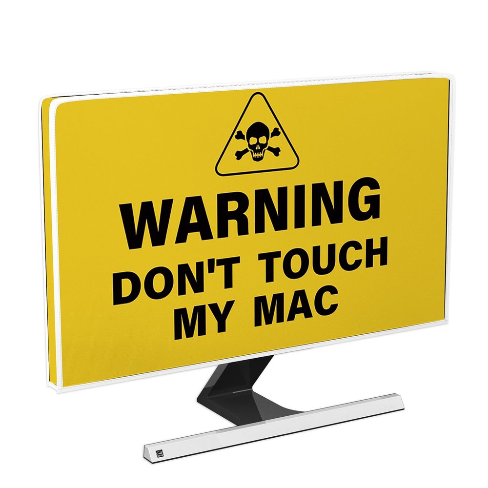 Baocicco Don't Touch My Stuff Computer Monitor Dust Cover 22, 23, 24, 25 Inch Funny Humorous Warning Anti-Static Dustproof Protective Laptop Computer Cover for Home Office Monitor Screen Decoration