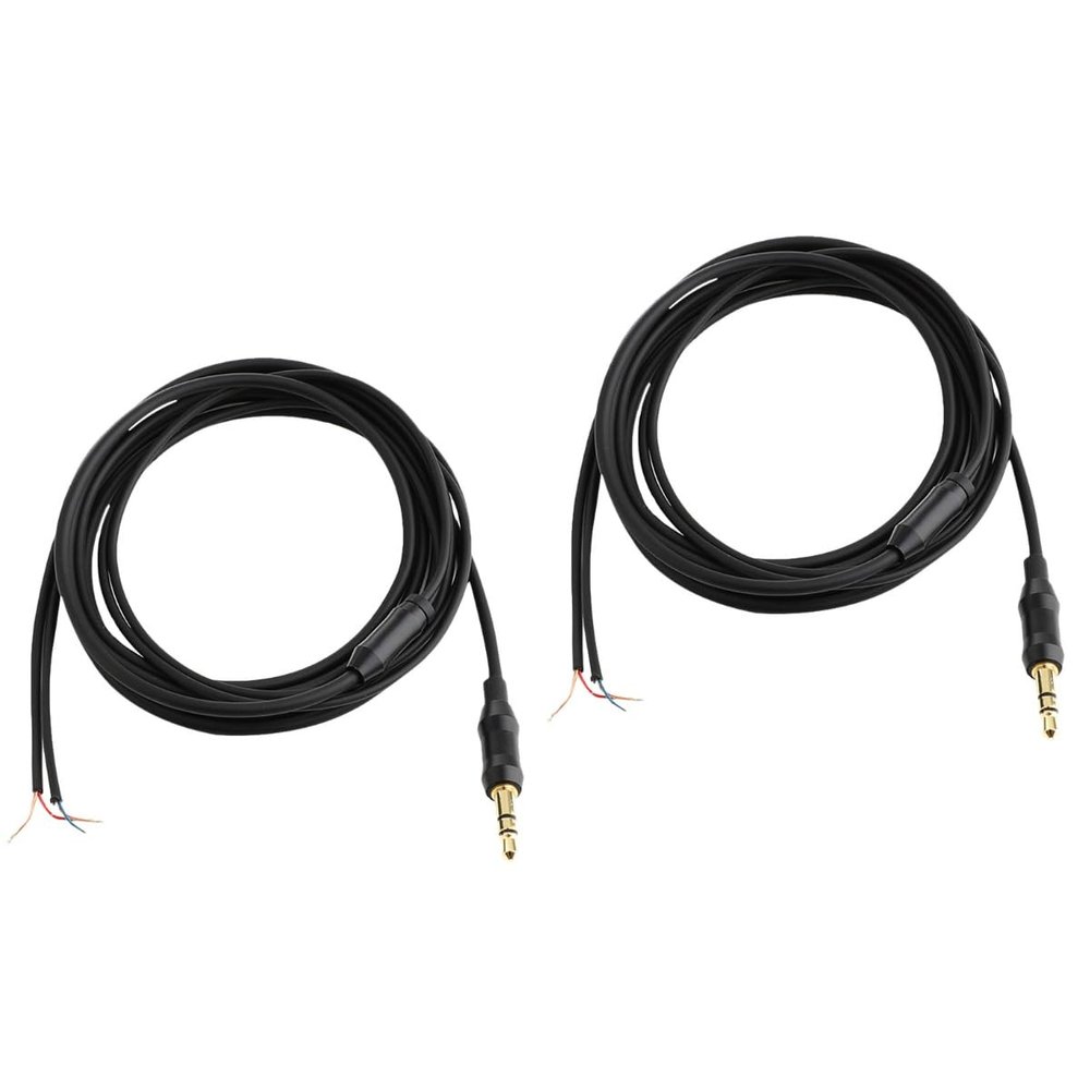 Garneck 2pcs Black Earphone Repair Cable TPE Headset with Cores Oxygen Copper Earphone Replacement Wire for Headphone Repair and Upgrade