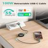 100W Retractable Car Charger 4 in 1 Travel Essentials Multi Charging Cable USB C/L Fast & Carplay for iPhone 16/15/14/13 iPad MacBook Samsung S24/S23+ Multiple Chargers for All Devices-2.95ft view 2