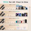100W Retractable Car Charger 4 in 1 Travel Essentials Multi Charging Cable USB C/L Fast & Carplay for iPhone 16/15/14/13 iPad MacBook Samsung S24/S23+ Multiple Chargers for All Devices-2.95ft view 3