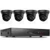 VIKYLIN 8 Channel Security Camera System, Full Function 4 x 4K 8MP Turret PoE IP Cameras,Smart Human/Vehicle Detection, 1-Way Talk112 Wide Angle, 98Ft Night Vision, Blue Iris, NDAA Compliant, Black view 1
