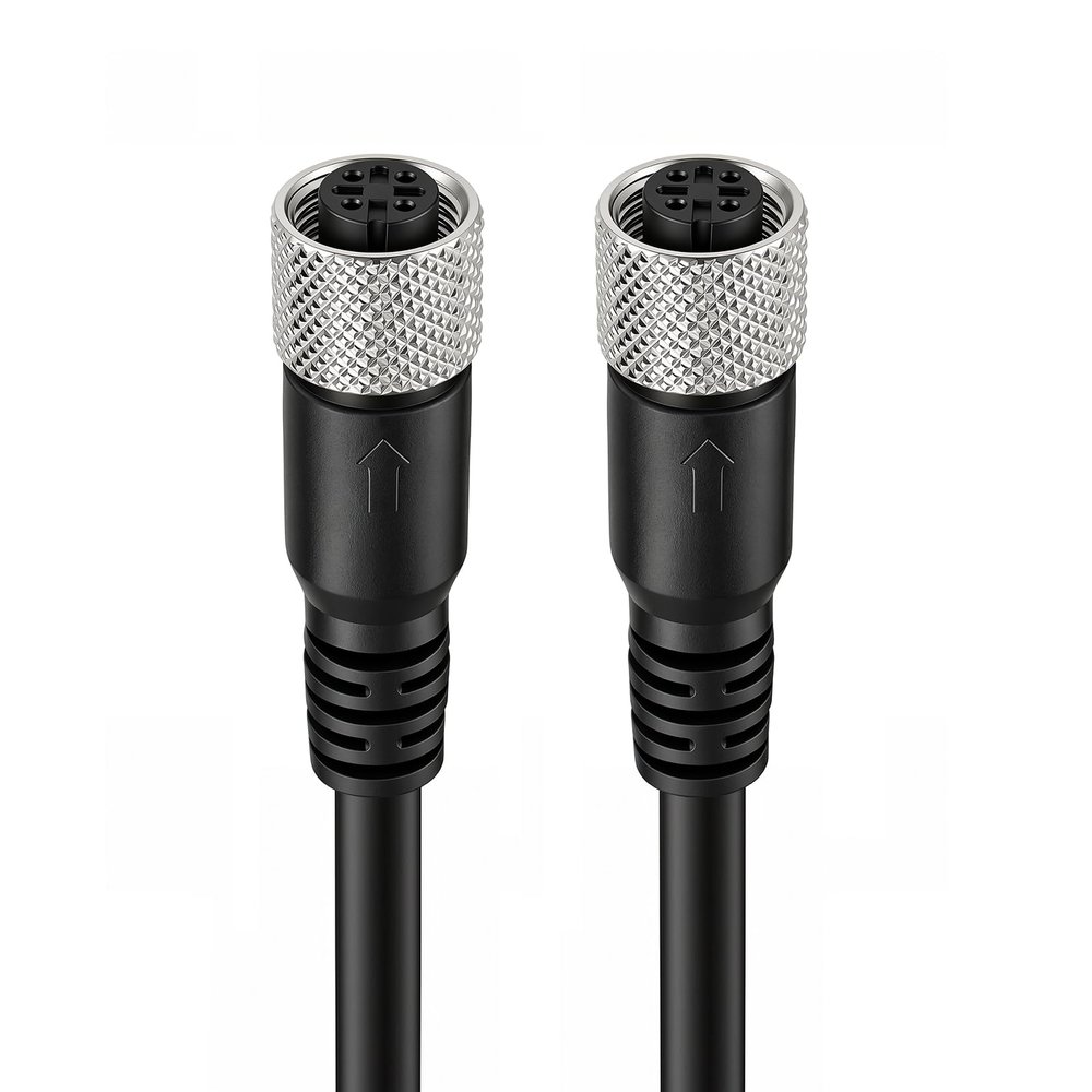 ZBLZGP Waterproof IP67 M12 A-Code Double 4 Pin Female Cable UV Resistant Outdoor Use for Robotics Packaging Machinery 2M